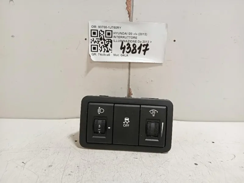 Interruttore Illuminazione 93700-1J750RY Hyundai I20 I 2012