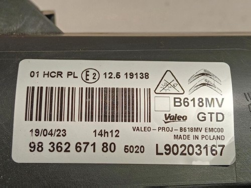 Proiettore ANT DX L90203168 Citroen C3 II 2013