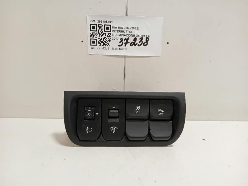Interruttore Illuminazione 299105391 Kia RIO III 2012