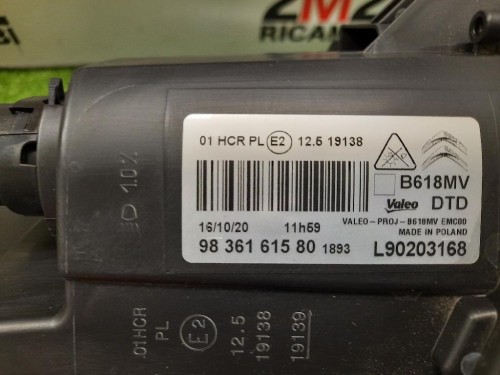 Proiettore ANT DX 9836161580 Citroen C3 III 2016