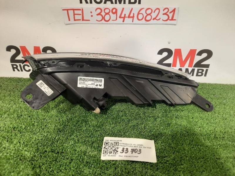 Proiettore ANT DX 9833480480 Citroen C3 III 2020
