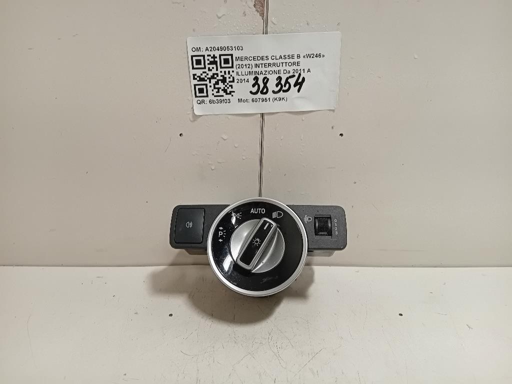 Interruttore Illuminazione A2049053103 Mercedes Classe B W246 2012
