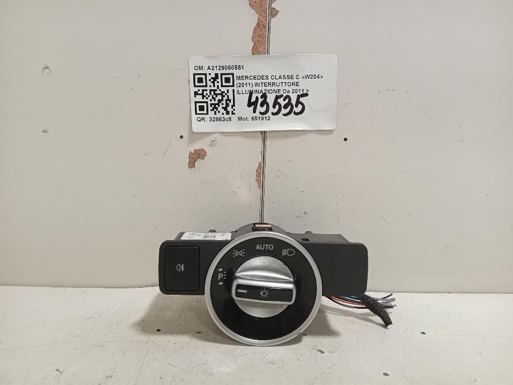 Interruttore Illuminazione A2129050551 Mercedes Classe C W204 2011