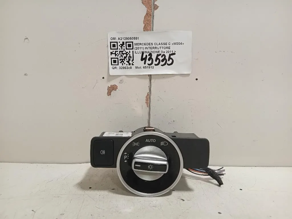 Interruttore Illuminazione A2129050551 Mercedes Classe C W204 2011