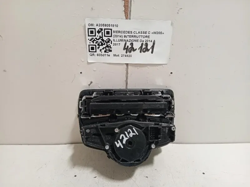 Interruttore Illuminazione A2059051810 Mercedes Classe GLC X253 2016