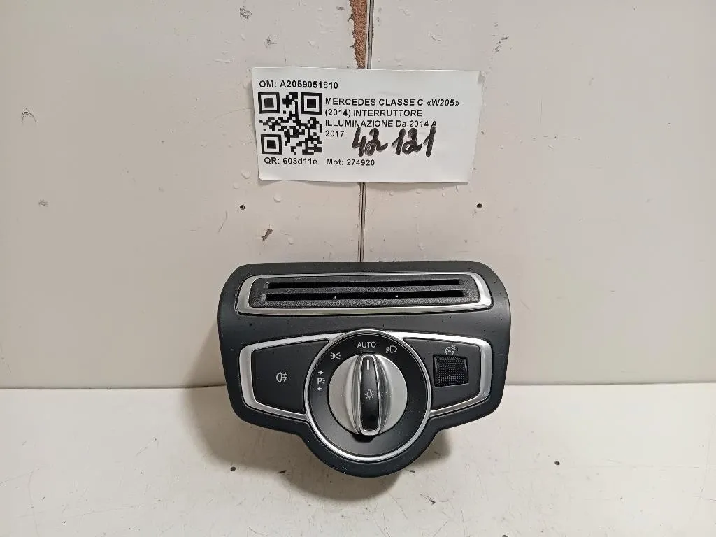 Interruttore Illuminazione A2059051810 Mercedes Classe GLC X253 2016