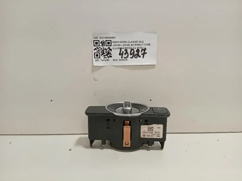 Interruttore Illuminazione A2129050551 Mercedes Classe GLE W166 2015