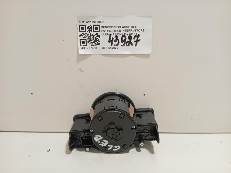Interruttore Illuminazione A2129050551 Mercedes Classe GLE W166 2015
