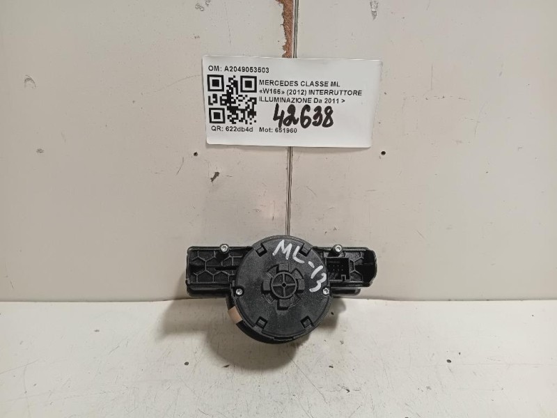 Interruttore Illuminazione A2049053503 Mercedes Classe ML W166 2012