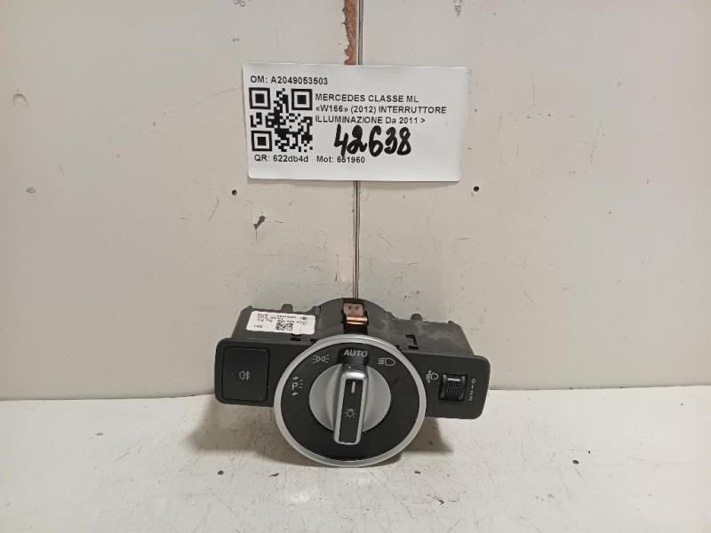 Interruttore Illuminazione A2049053503 Mercedes Classe ML W166 2012