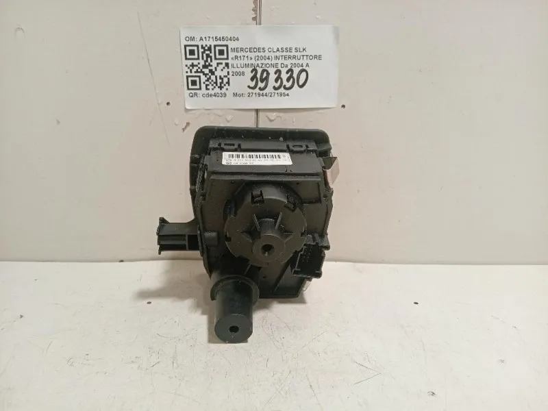 Interruttore Illuminazione A1715450404 Mercedes Classe SLK R171 2004