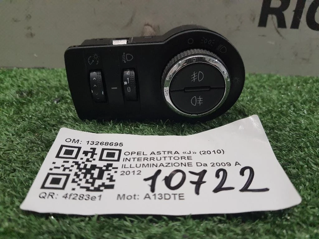 Interruttore Illuminazione 13268695 Opel Astra J 2010