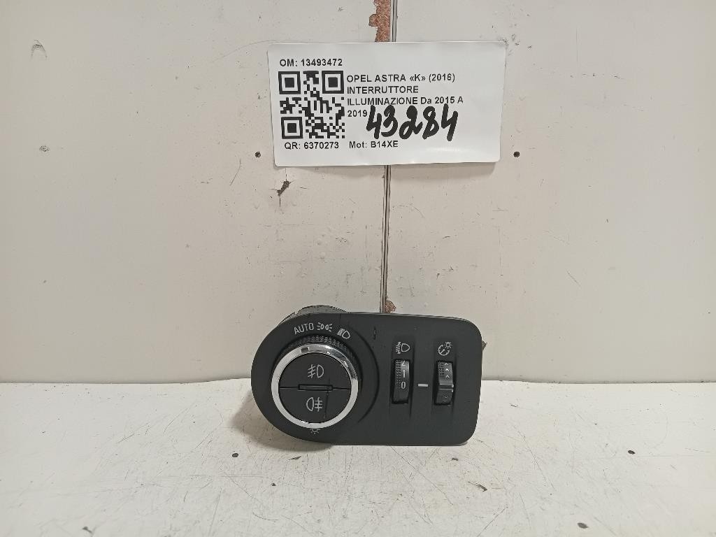 Interruttore Illuminazione 13493472 Opel Astra K 2016