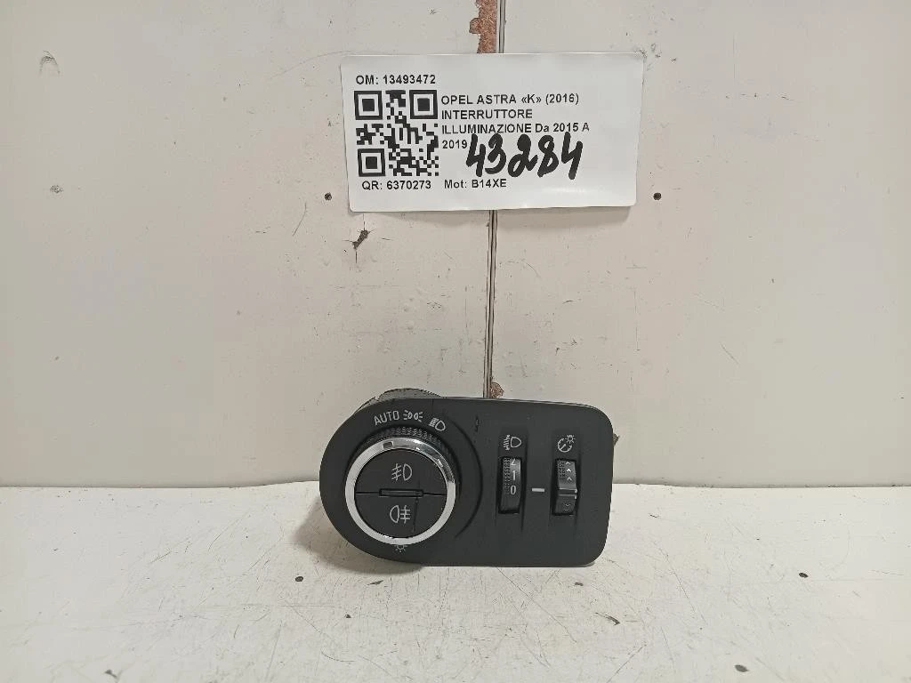 Interruttore Illuminazione 13493472 Opel Astra K 2016