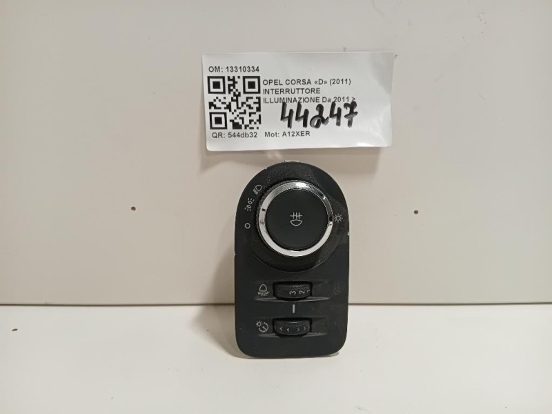 Interruttore Illuminazione 13310334 Opel Corsa D 2011