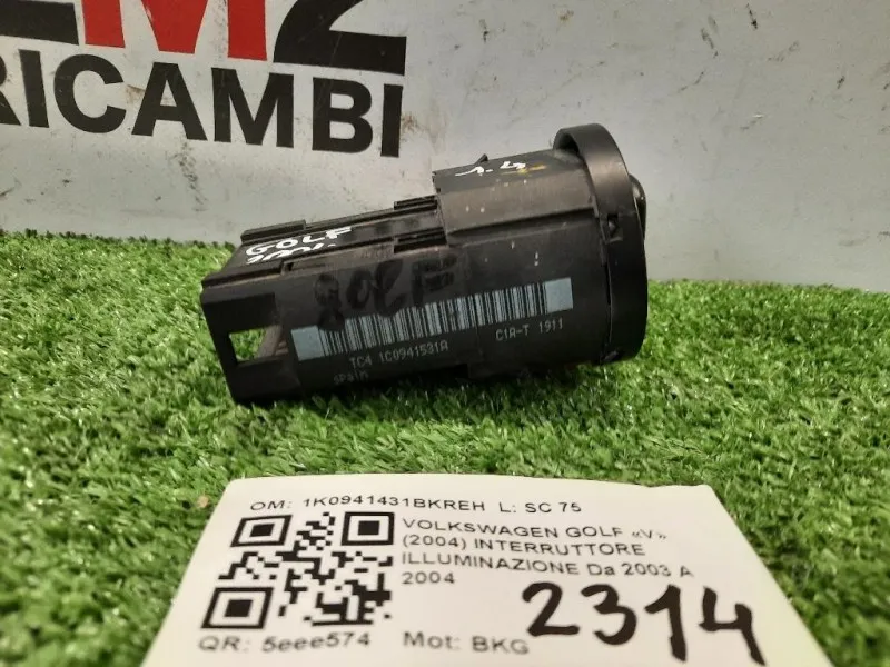 Interruttore Illuminazione 1C0941531A Volkswagen GOLF V 2004