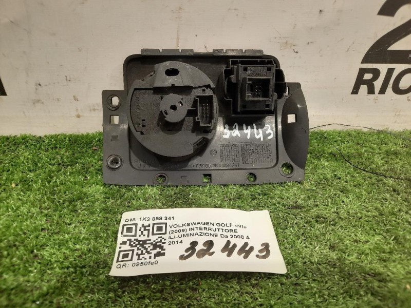 Interruttore Illuminazione 1K2 858 341 Volkswagen GOLF VI 2009