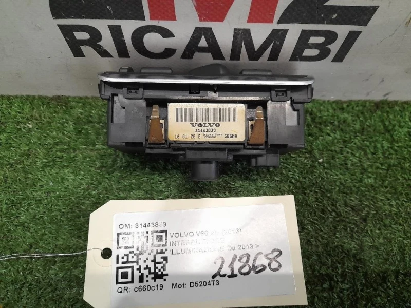Interruttore Illuminazione 31443839 Volvo V60 I 2013