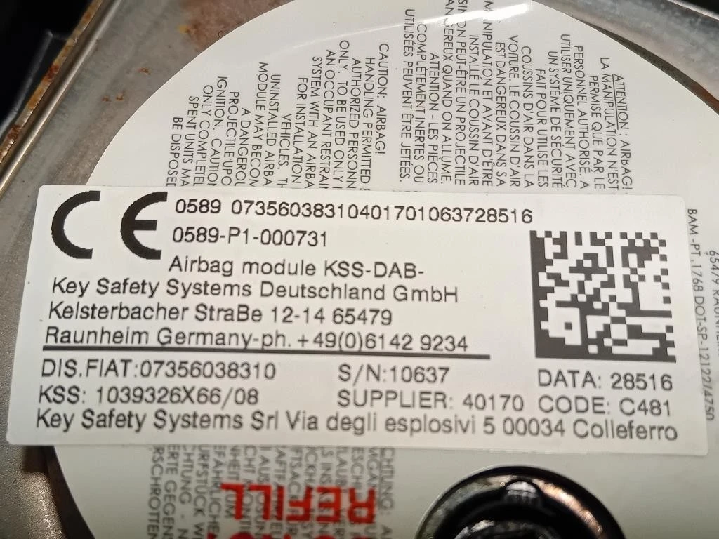 Air-bag Guidatore 07356038310 Jeep Renegade 2015