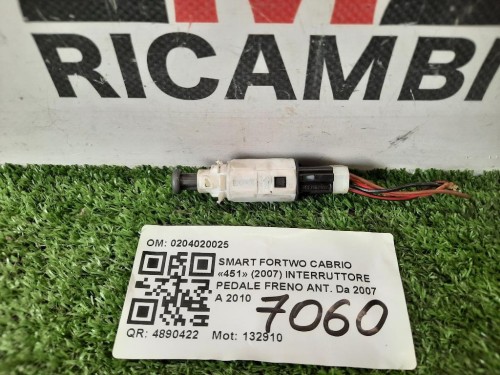 Interruttore Pedale Freno ANT 0204020025 Smart Fortwo Cabrio 451 2007