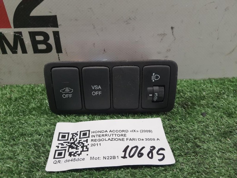 Interruttore Regolazione FARI M37548 Honda Accord IX 2009