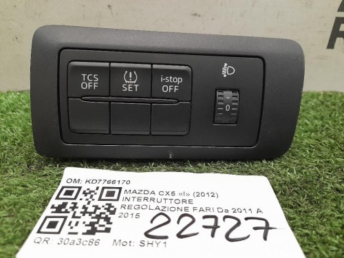 Interruttore Regolazione FARI KD7766170 Mazda CX5 I 2012