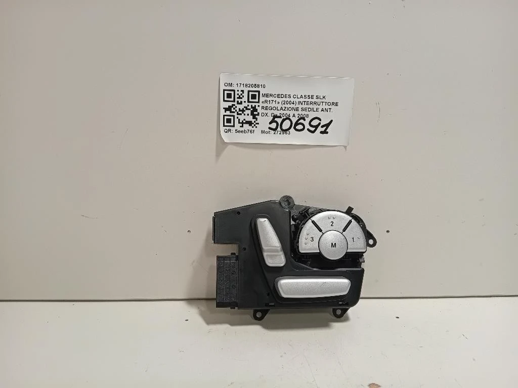 Interruttore Regolazione Sedile ANT DX 1718205810 Mercedes Classe SLK R171 2004
