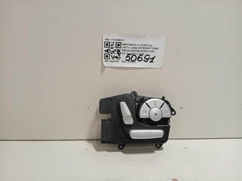 Interruttore Regolazione Sedile ANT DX 1718205810 Mercedes Classe SLK R171 2004