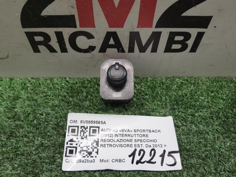 Interruttore Regolazione Specchio Retrovisore EST 8V0959565A Audi A3 8VA Sportback 2012