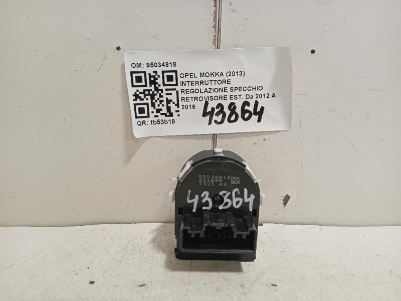 Interruttore Regolazione Specchio Retrovisore EST 95034818 Opel Mokka 2013
