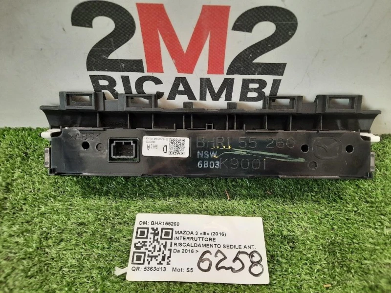Interruttore Riscaldamento Sedile ANT BHR155260 Mazda 3 III 2016