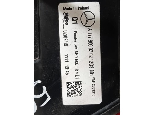 Fanale EST POST SX A1779068302 Mercedes Classe A W177 2018