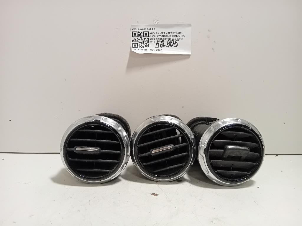KIT Griglie Condotto ARIA Cruscotto 8J0 820 901 AB Audi A3 8PA Sportback 2008