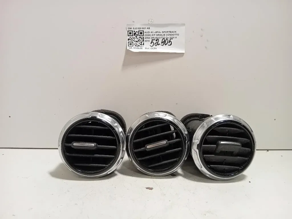 KIT Griglie Condotto ARIA Cruscotto 8J0 820 901 AB Audi A3 8PA Sportback 2008