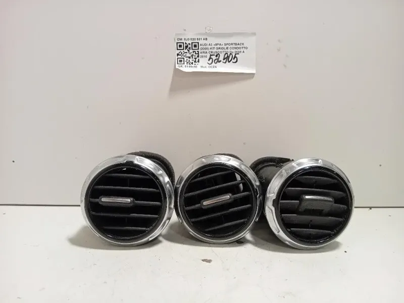 KIT Griglie Condotto ARIA Cruscotto 8J0 820 901 AB Audi A3 8PA Sportback 2008
