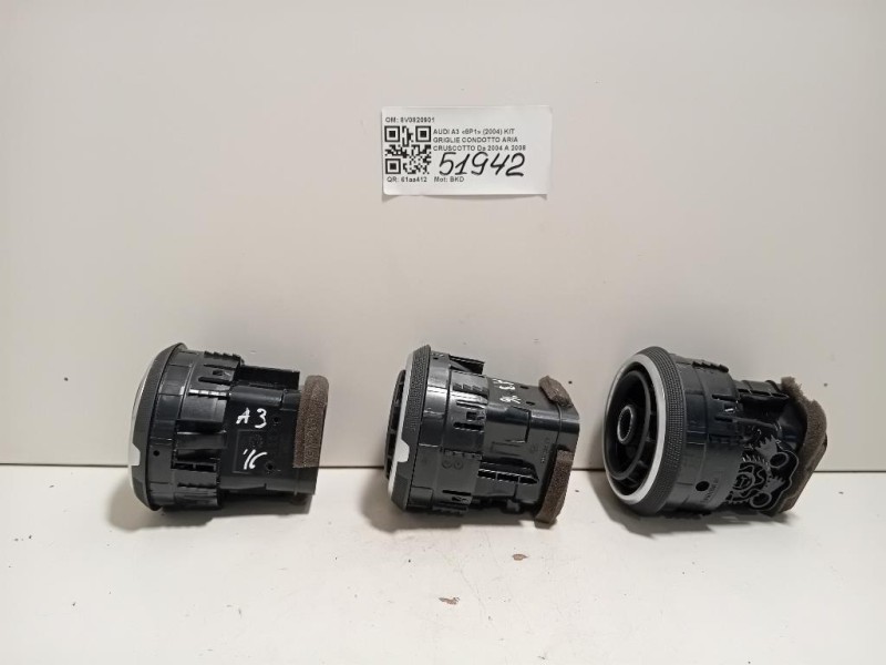 KIT Griglie Condotto ARIA Cruscotto 8V0820901 Audi A3 8V1 2012