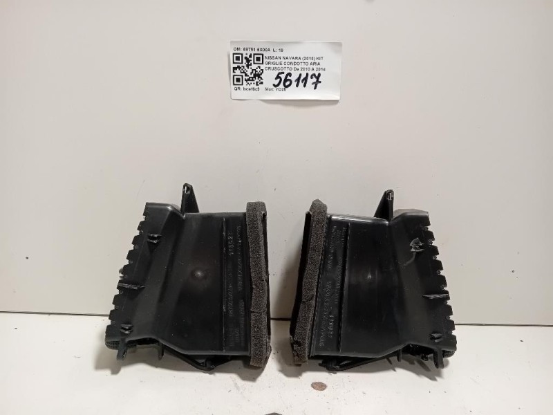 KIT Griglie Condotto ARIA Cruscotto 68751 5X00A Nissan Navara 2010