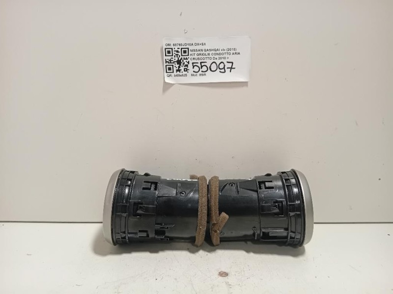 KIT Griglie Condotto ARIA Cruscotto 68760JD10A DX+SX Nissan Qashqai I 2010