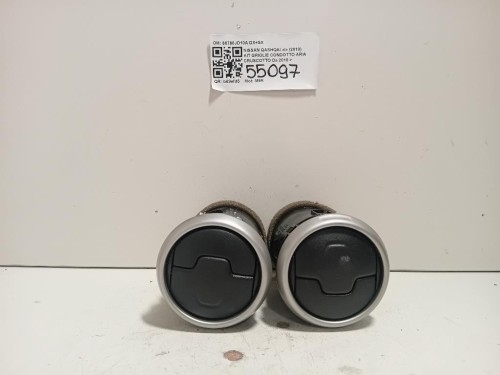 KIT Griglie Condotto ARIA Cruscotto 68760JD10A DX+SX Nissan Qashqai I 2010
