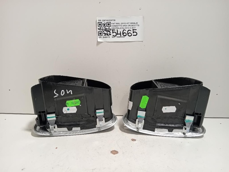 KIT Griglie Condotto ARIA Cruscotto Centrale 226740226739 Fiat 500L 2013