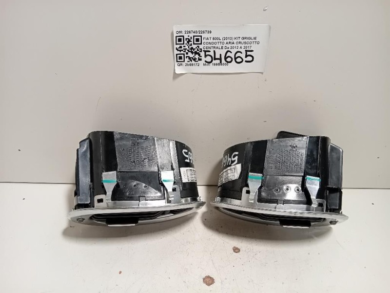 KIT Griglie Condotto ARIA Cruscotto Centrale 226740226739 Fiat 500L 2013