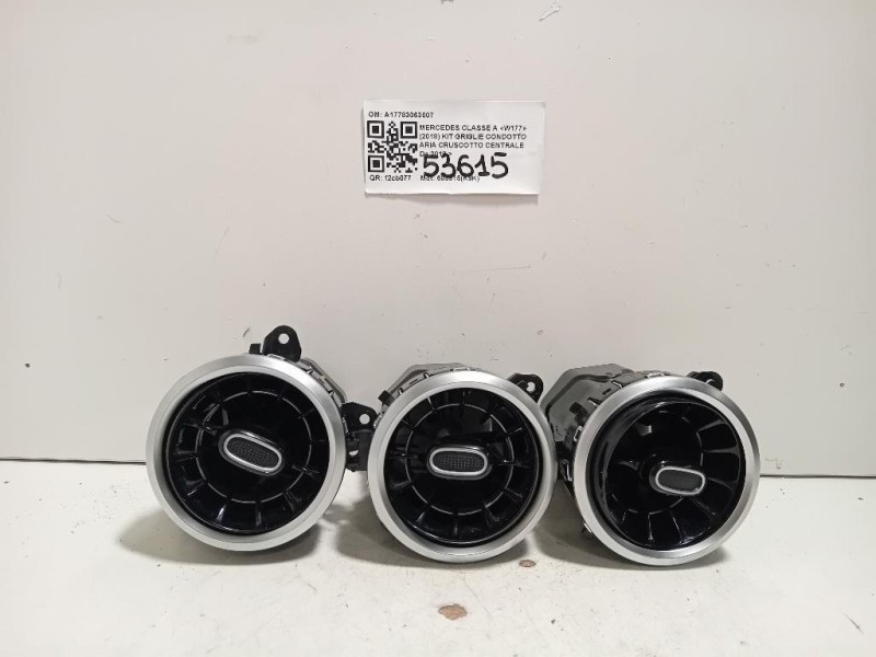 KIT Griglie Condotto ARIA Cruscotto Centrale A17783063007 Mercedes Classe A W177 2018