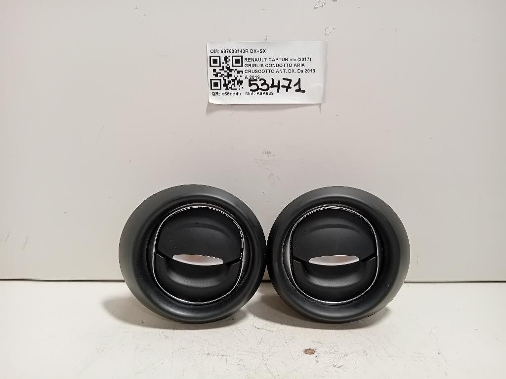 KIT Griglie Condotto ARIA Cruscotto Centrale 687608143R DX+SX Renault Captur I 2017