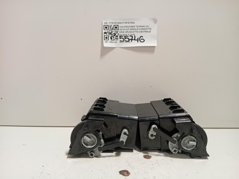 KIT Griglie Condotto ARIA Cruscotto Centrale 1T1819728G1T1819728G Volkswagen Touran III 2010