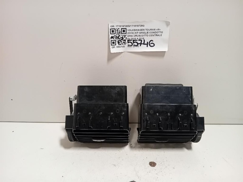 KIT Griglie Condotto ARIA Cruscotto Centrale 1T1819728G1T1819728G Volkswagen Touran III 2010