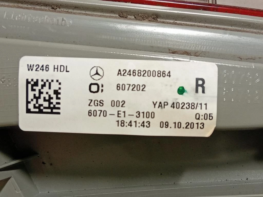 Fanale POST DX A2468200864 Mercedes Classe B W246 2012