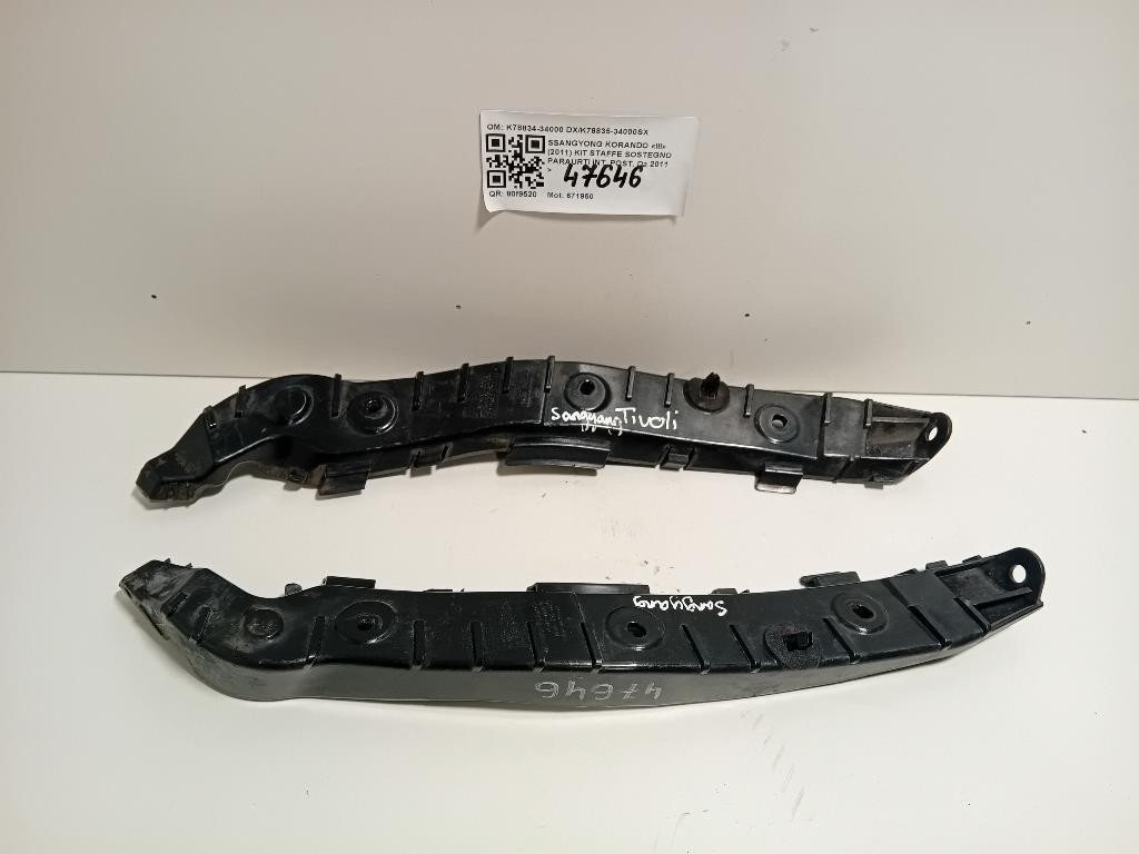 KIT Staffe Sostegno Paraurti INT POST K78834-34000 DXK78835-34000SX Ssangyong Korando III 2011