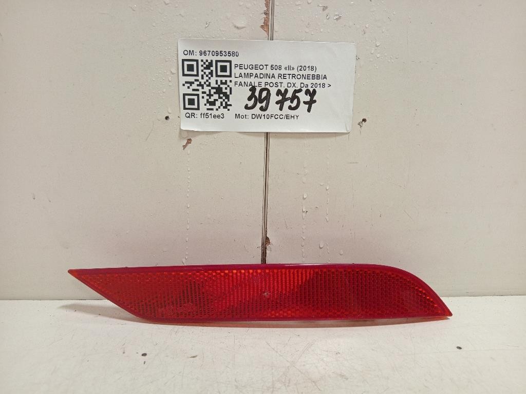 Lampadina Retronebbia Fanale POST DX 9670953580 Peugeot 508 II 2018