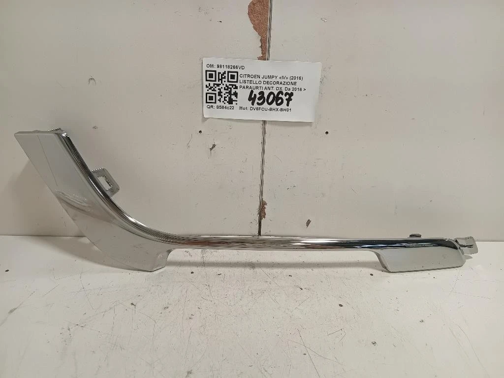 Listello Decorazione Paraurti ANT DX 98118266VD Citroen Jumpy IV 2016