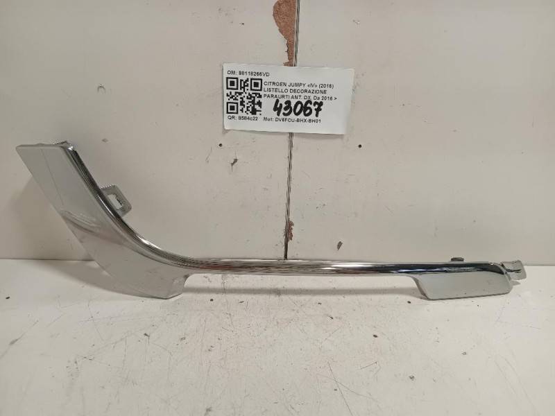 Listello Decorazione Paraurti ANT DX 98118266VD Citroen Jumpy IV 2016